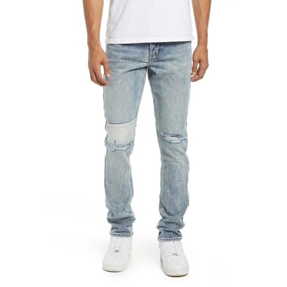 𝅺KSUBI Mens Jeans "Retrograde Trashed" Skinny Fit Sz 32 Distressed Button Fly - Picture 1 of 10